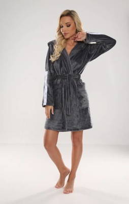 626 Abigail Bata corta de mujer Forex - gris oscuro