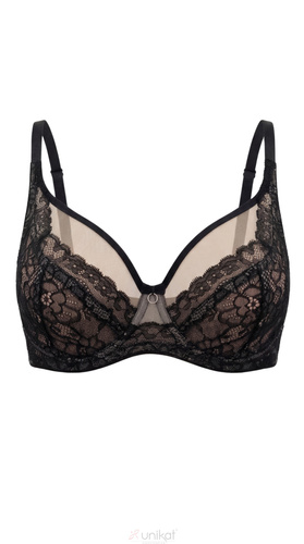 Unikat Sedina Soft Negro Sujetador Suave de Encaje con Aros