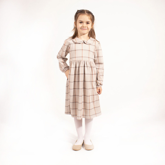 221168 Kiku Nicol elegante vestido de algodón a cuadros para niña