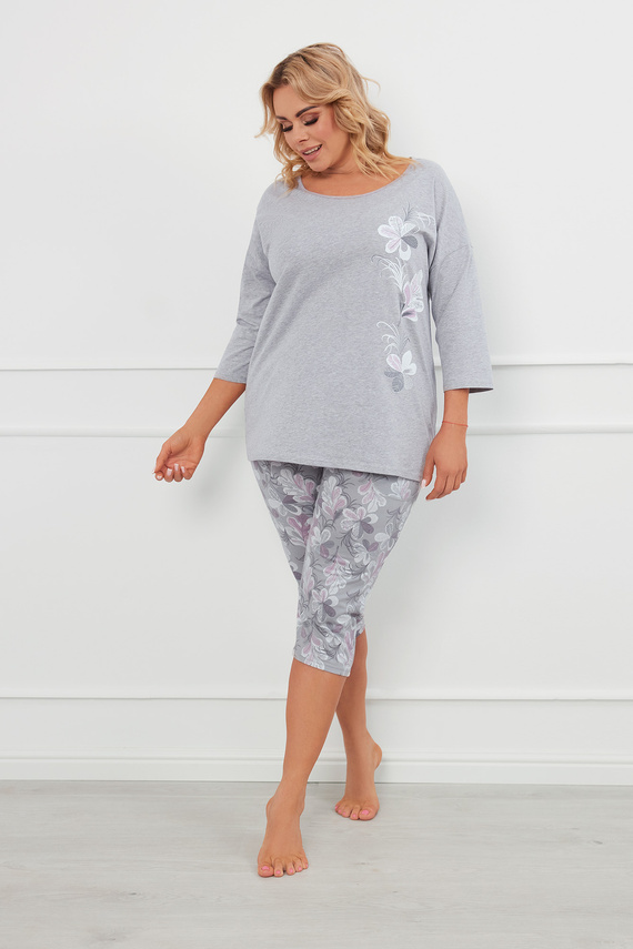 Ibena Pijama señora manga 3/4, pantalón 3/4 Moda Italiana - melange/estampado