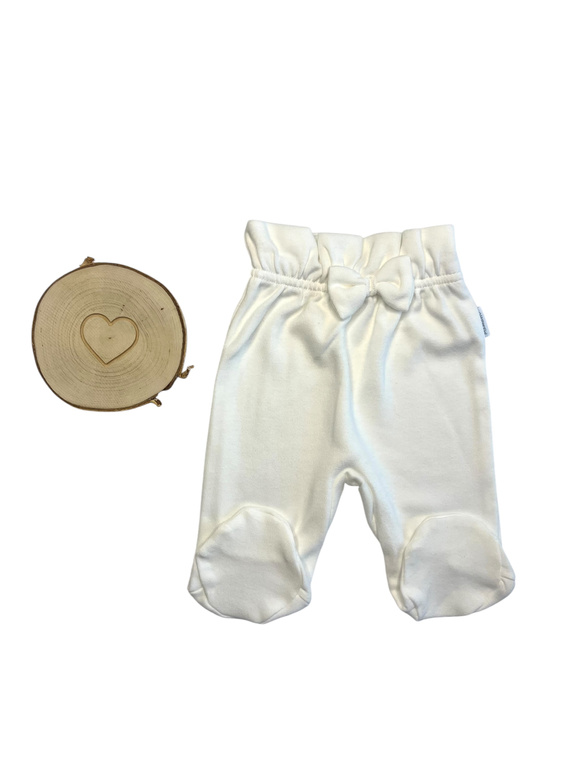 Mamatti PG15216 Calcetines semi-dormidos de bebé de cintura alta - algodón liso crudo