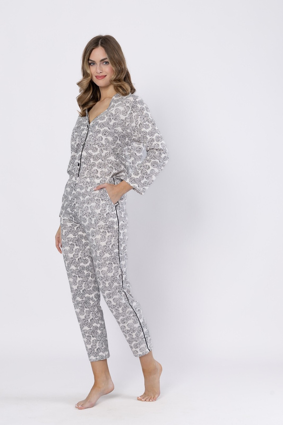 1609 Pijama Bronia Leveza negro - clásico, abotonado, manga larga