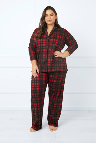 Nicola Pijama señora manga larga, pantalón largo Moda Italiana - estampado