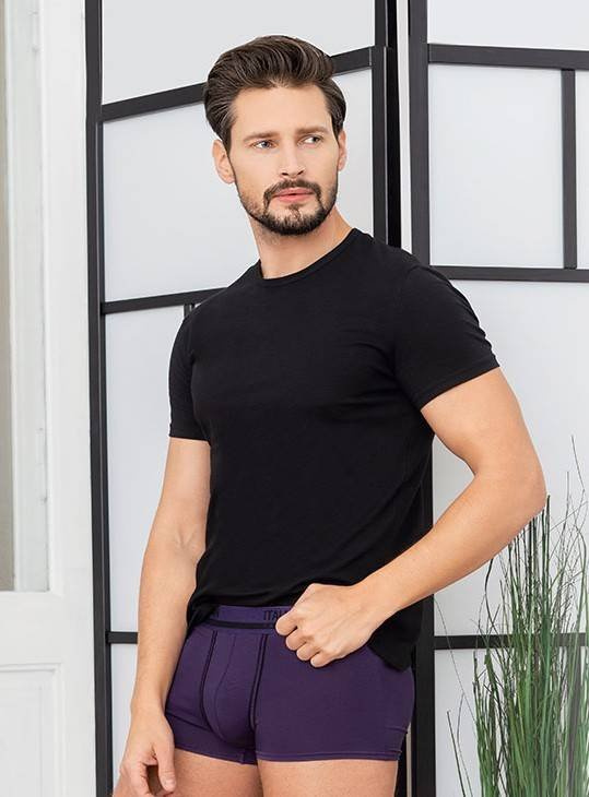 Ikar Camiseta manga corta Hombre Moda Italiana - negro