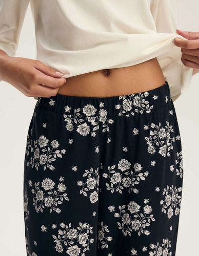 Henderson Greta 45423 Pijama de mujer 100% algodón Manga 3/4 Encaje crema