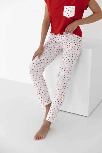 Pijama Adelaide Sensis para mujer - rojo-crema