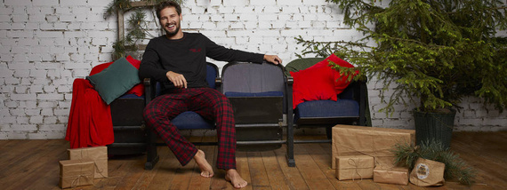 Pijama de hombre Zeman Italian Fashion - negro/estampado