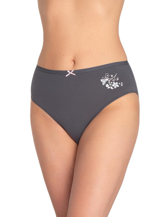 Braga de mujer L-120BI-96 Lama gris grafito-algodón, pack de 3, cómoda y clásica