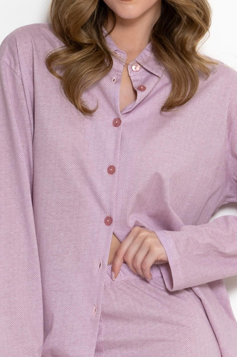Pijama de mujer Odessa 1821 Leveza rosa 100% algodón con botones