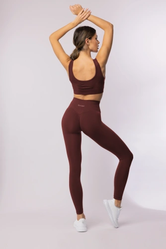 Leggings de mujer SPAIO Flex Innergy 2.0 burdeos- sin costuras, soporte de recuperación