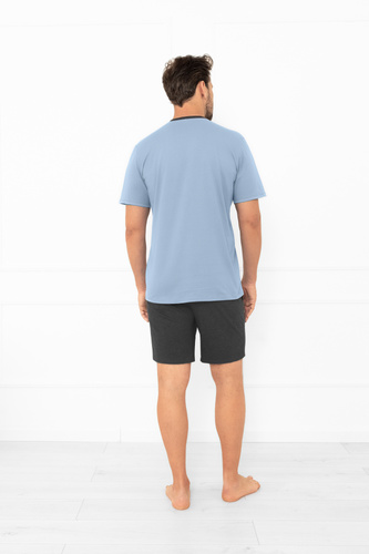 Julius Italian Fashion pijama de hombre de acero - corto, algodón, elegante