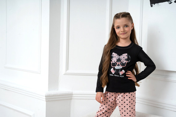 Bonilla Pijama de niña Moda Italiana - negro/estampado