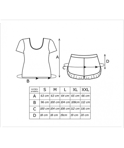 Pijama de mujer Bear Short Donna - algodón, festivo, con volantes