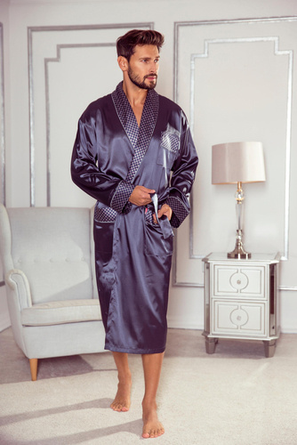 940 Albornoz de satén para hombre Forex - gris