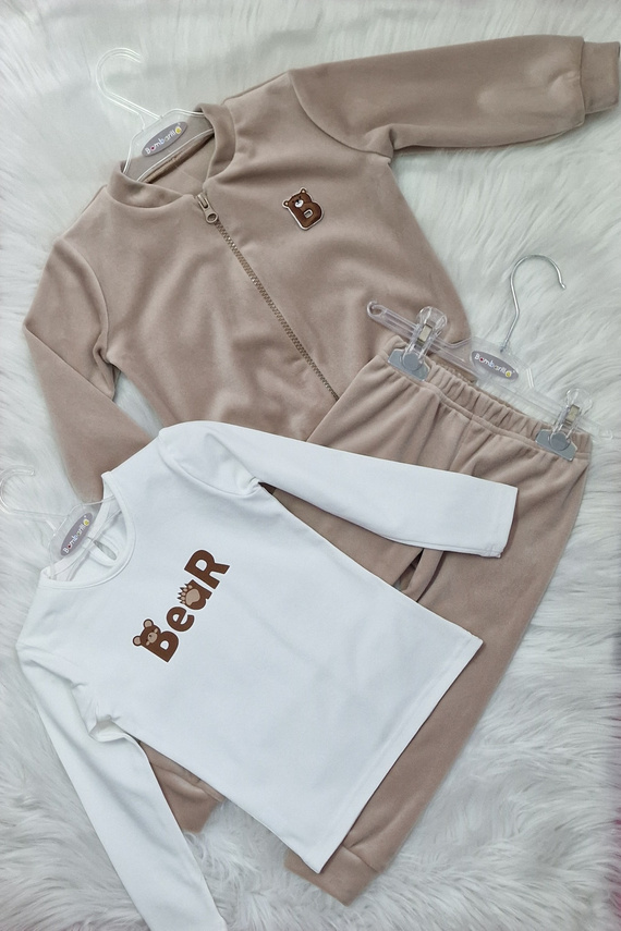 Blusa infantil Oso Bambarillo crudo | Algodón, manga larga