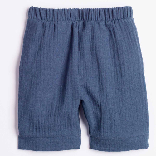 Pantalones cortos para niño Nicol 224372 muselina 100% algodón verano - azul marino