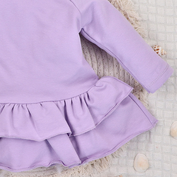 ABN-5487 Vestido para bebé Underwater World Nini - algodón orgánico, morado, manga larga