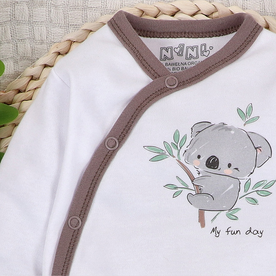 ABN-5202 Body cruzado Nini Sweet Koala blanco 100% algodón orgánico