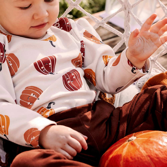 Body Halloween bebé Eevi - crudo, calabazas, algodón