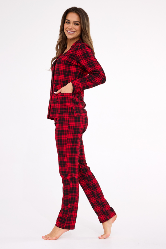 482/423 Tracy Pijama Cornette Mujer - manga larga, a cuadros, blusa desabrochada