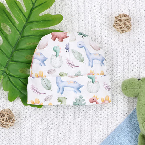 ABN-5580 Gorro de bebé Dino Explorer Nini- algodón orgánico, suave y transpirable