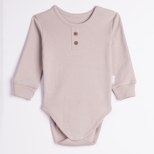 228096 Nicol FARMA Body para bebé gris manga larga Henley algodón