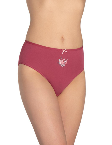 L-122BI-62 Pack de 3 braguitas Lama para mujer, algodón, corte clásico gris crudo burdeos