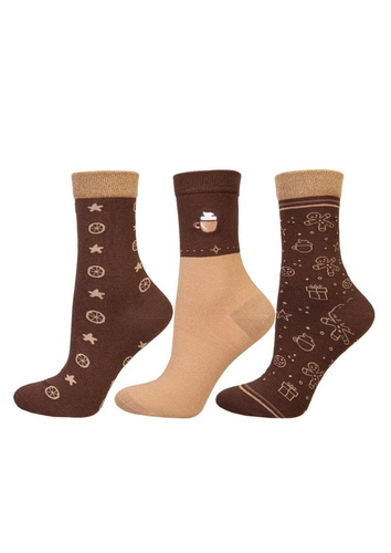 Calcetines de mujer Moraj CSLS 250-046 navideños con lúrex y galletas de jengibre