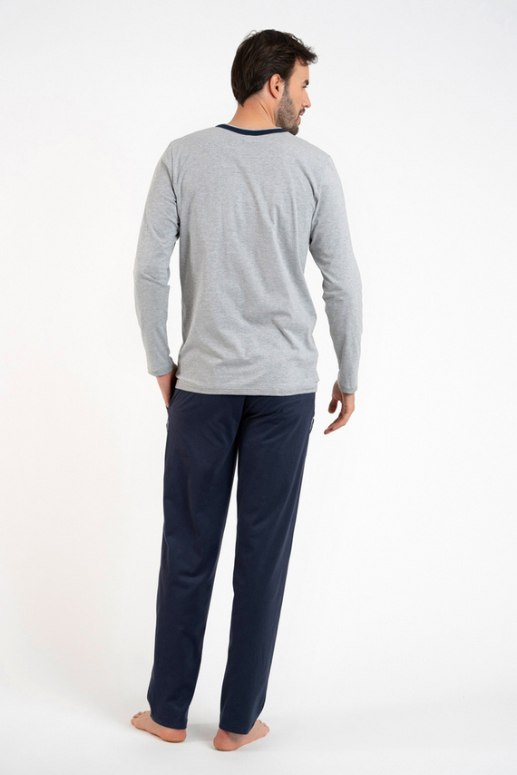 Zbyszek Pijama hombre manga larga, pantalón largo Moda Italiana - melange