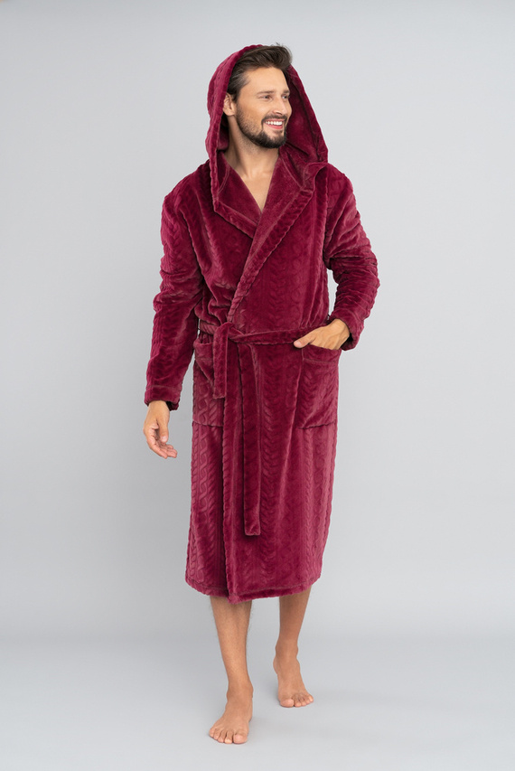 Zygmunt Albornoz para hombre con capucha Italian Fashion- burdeos