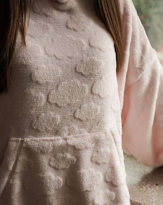 Runa Blusa de mujer con capucha Moda Italiana - rosa