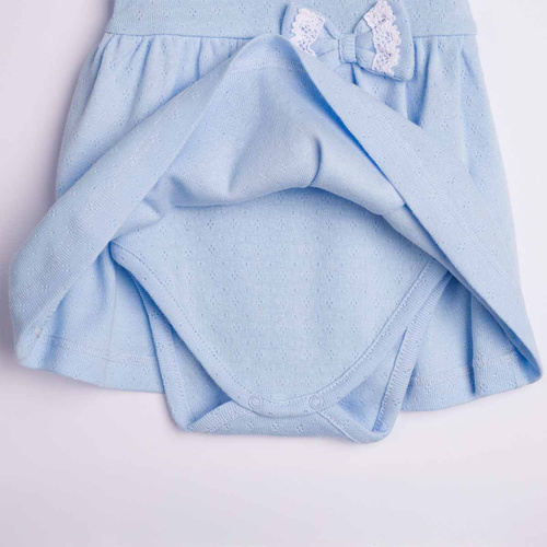 224035 Nicol Vestido-body para niña azul 100% algodón calado