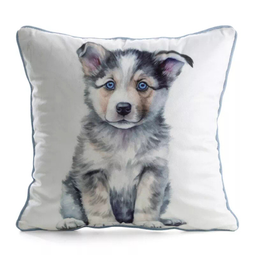 Funda Animal 45x45 terciopelo Eurofirany con cremallera husky