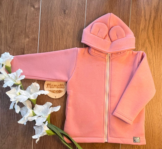 Sudadera con cremallera para niña rosa BH100 Mamatti - cómoda sudadera con capucha para niña