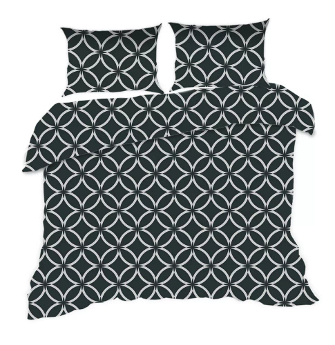 1956N Ropa de cama de algodón Classic E24 Karo Moroccan negro blanco- 100% algodón, duradero, colorido, juego de 2 piezas