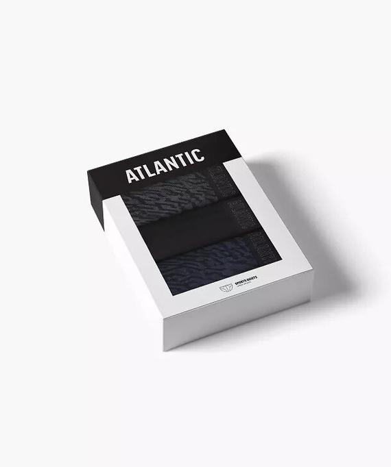 Slips para hombre Atlantic 3MP-221 A3 3 unidades – algodón grafito/negro/índigo