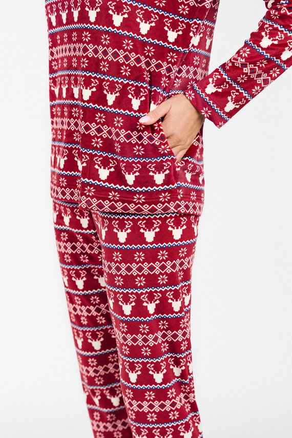 Vellón Islandia Conjunto Mujer Moda Italiana - estampado burdeos