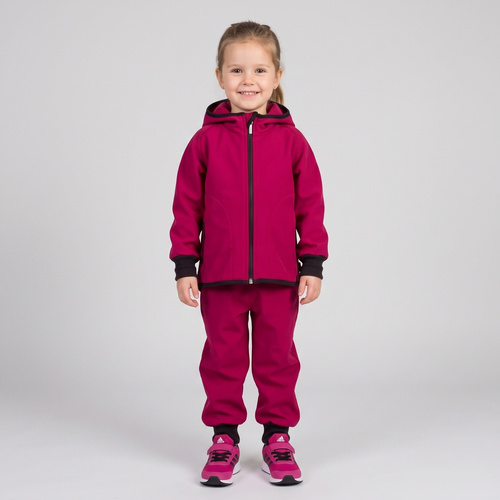229002 Nicol Chaqueta softshell para niña con capucha, forro polar, reflectante - burdeos