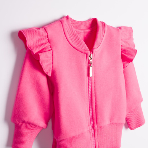 Nicol Tosia 225273 Sudadera bomber rosa para niña con volantes