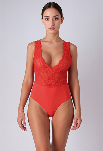 Evalie Body Rojo Pasión - elegante body para mujer