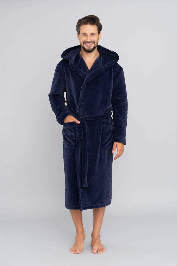 Zygmunt Albornoz para hombre con capucha Moda Italiana - azul marino