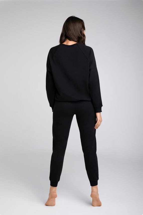 Parma Ladies conjunto manga larga, pantalón Italian Fashion - negro