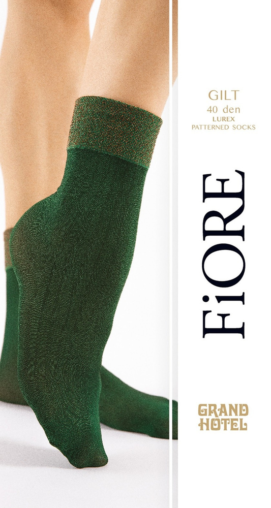Calcetines Fiore Gilt G 1162 40 den verde - microfibra, estampado, lurex