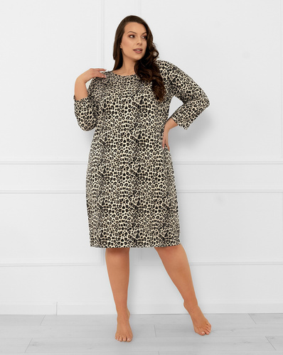 Camisón Kenia Ladies Italian Fashion - estampado leopardo, manga 3/4