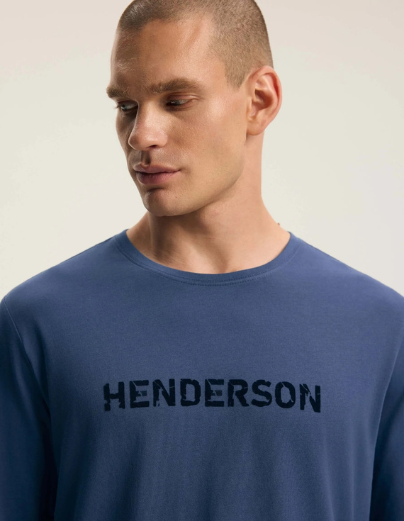 Henderson Flock 45491 Pijama para hombre azul acero larga 100% algodón