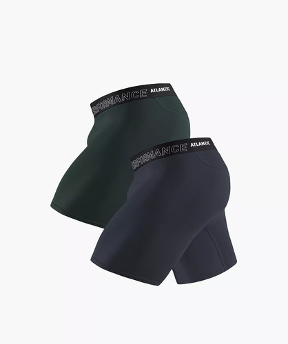 Bóxer masculino Atlantic Bamboo 2MH-1209 verde-gris Performance – pack de 2, de bambú