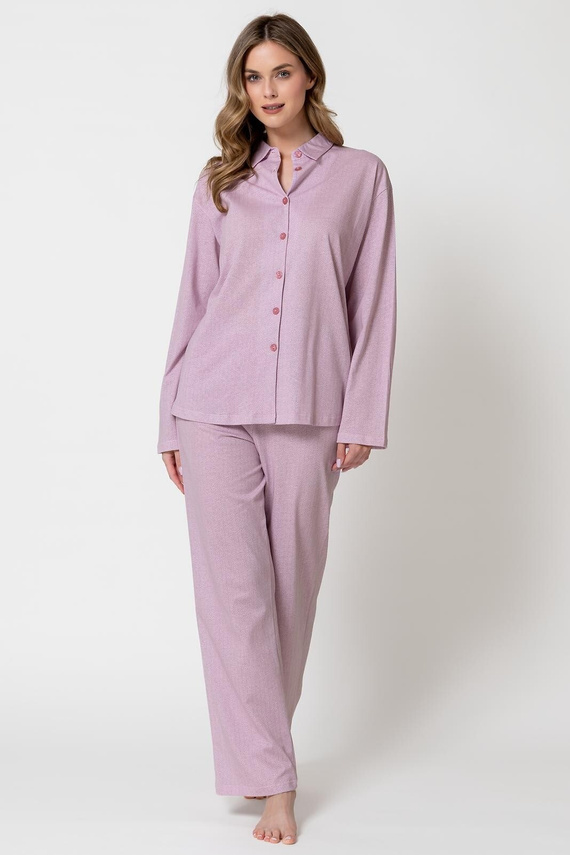 Pijama de mujer Odessa 1821 Leveza rosa 100% algodón con botones