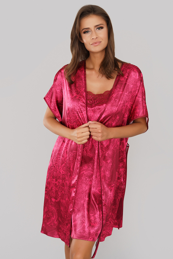 Impresja Albornoz de señora Moda italiana burdeos