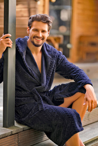 Zygmunt Albornoz para hombre con capucha Moda Italiana - azul marino