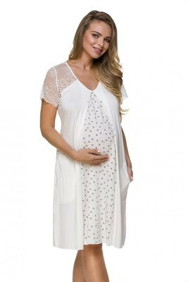 3118 Camisón de maternidad Lupoline- crudo